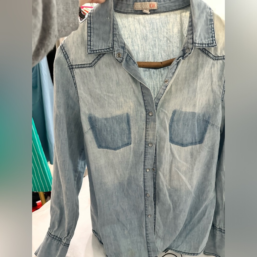 Denim looking button up